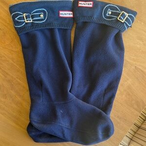 Hunter Navy Women's Casual Socks with Buckle Detail